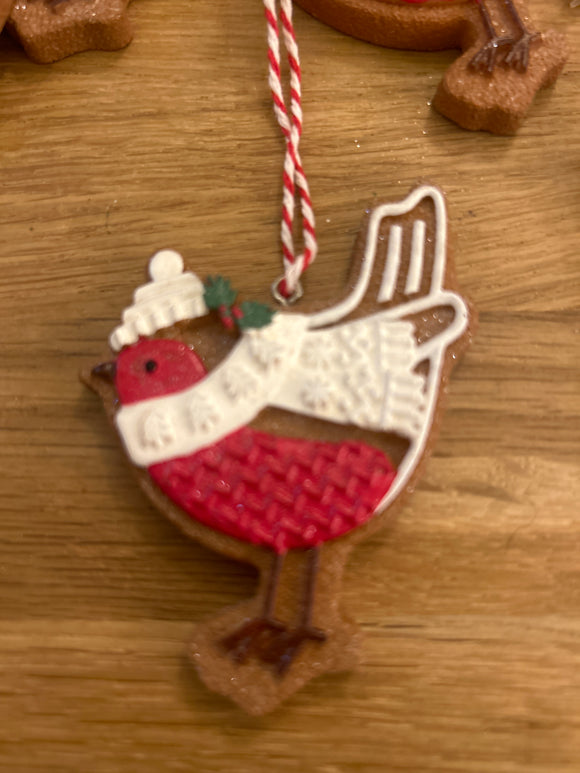 Robin gingerbread decoration