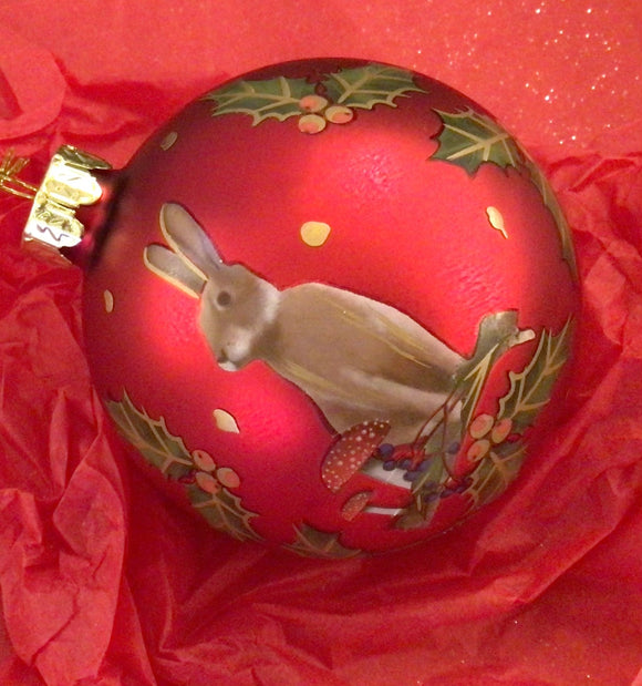 Hare Glass bauble