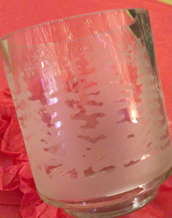 Glass stag antler tea light vase