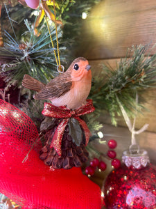 Robin on Pine Cone Bell