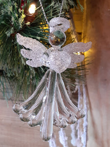 Glass Angel with Glittery Wings