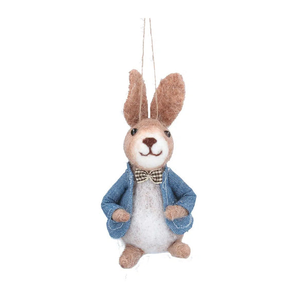 Wool Bunny with Blue Jacket