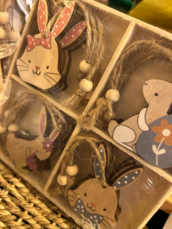 Wooden Bunny Decorations
